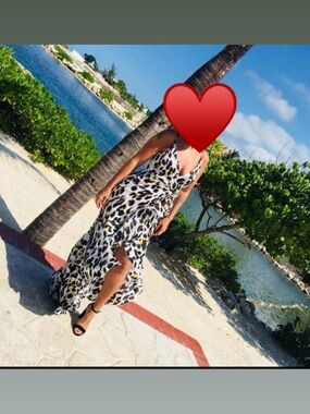 White Leopard Print Wrap Maxi Dress